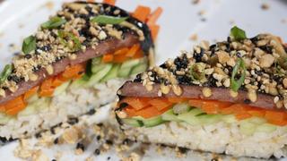 Deep Fried Spam Musubi Flip
