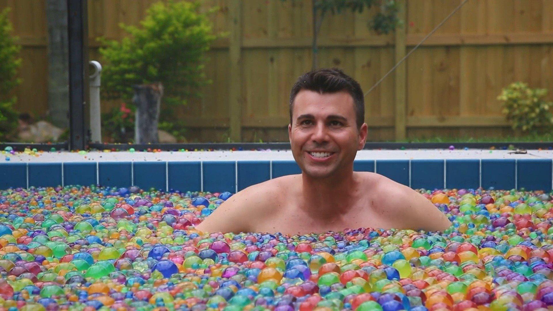 This Is Mark Rober Swimming in Orbeez