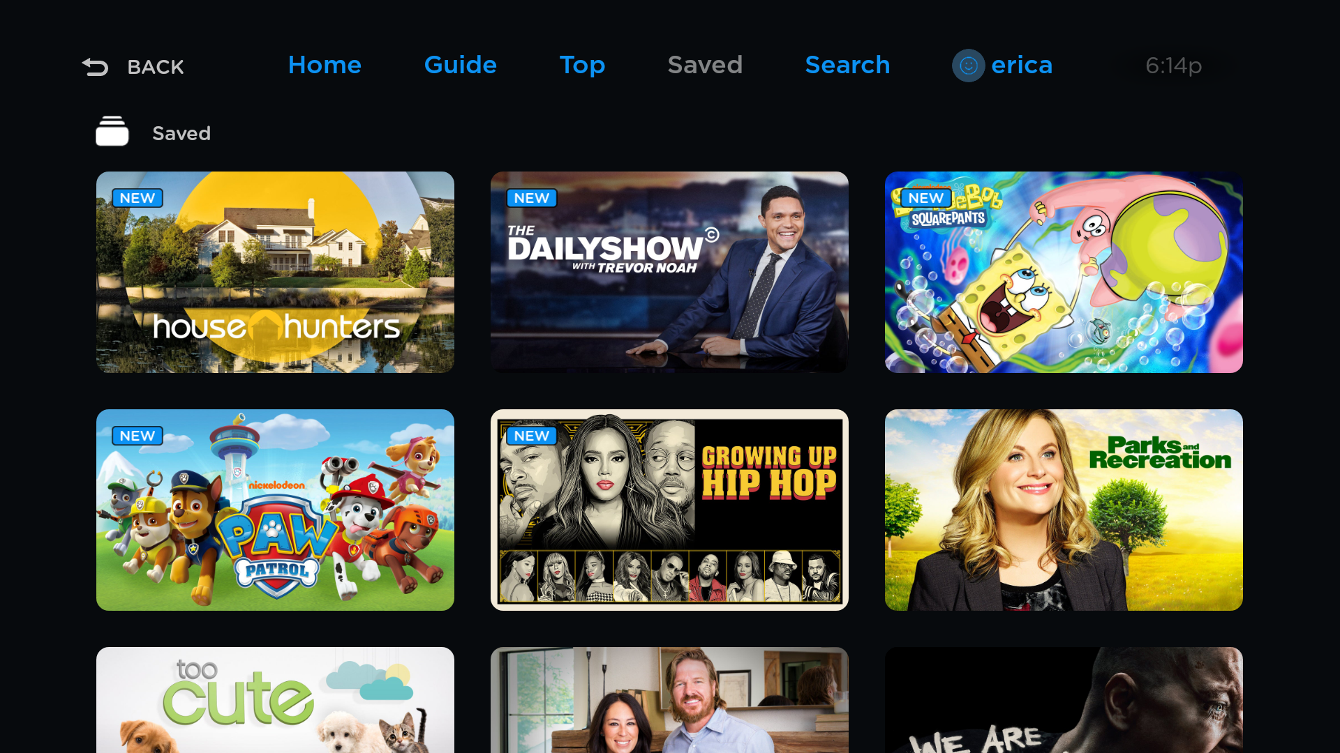 'Screenshot of Philo's saved screen on Amazon Fire and Android TV'