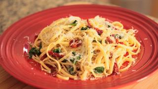 Spinach Linguini with Sun Dried Tomatoes Recipe