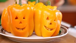 How to Make Jack-O-Lantern Stuffed Peppers