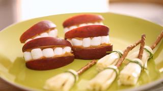 Edible Witch Brooms & Apple Marshmellow Dentures