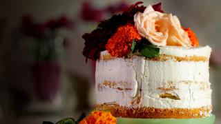 Naked Cake Topped with Flowers